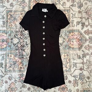 Princess Polly Black Button-Up Romper – Size XS (2)